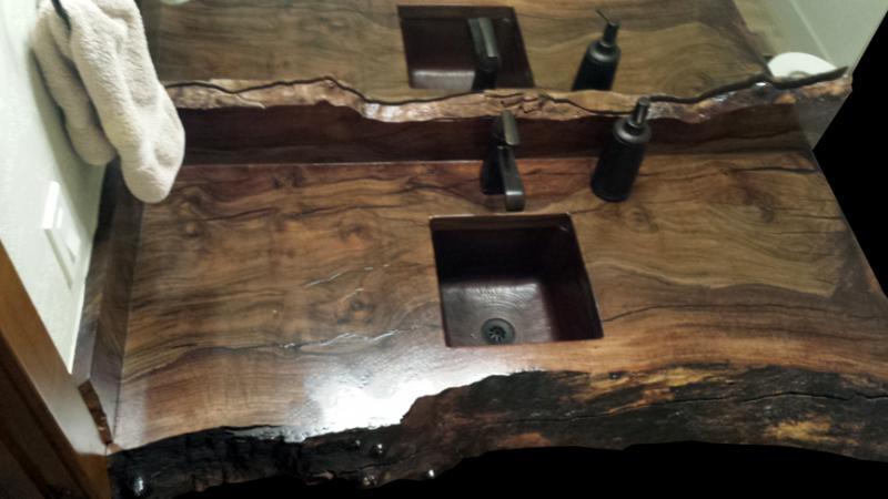 Claro Walnut Bathroom Counter Slab