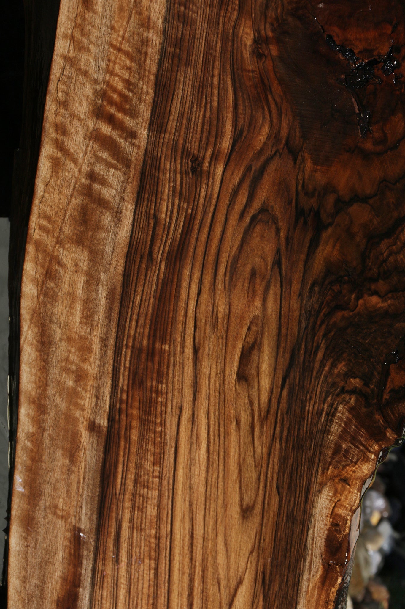 Exhibition Rustic Grafted Claro English Walnut Live Edge Slab (Free Shipping Excluded)