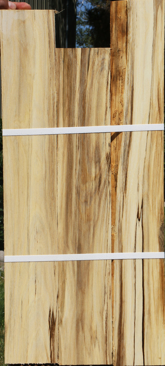 Figured Spalted Hackberry Lumber 3 Pack