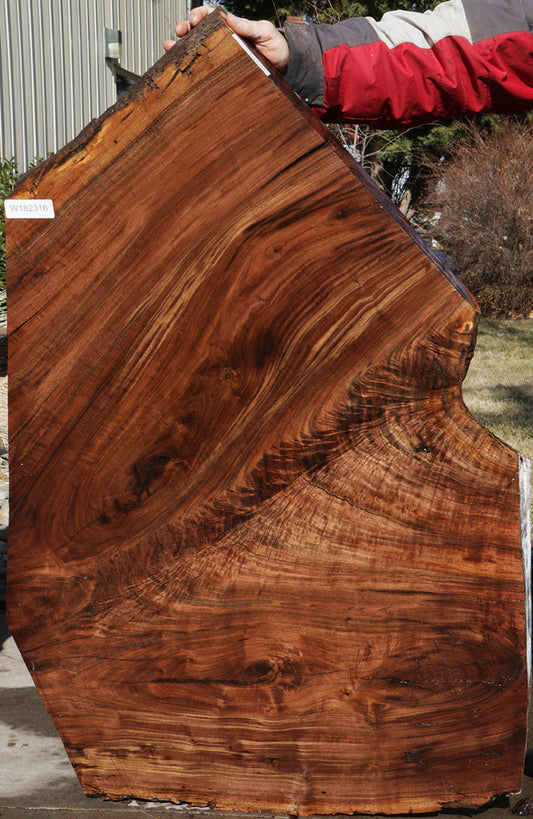 Rustic Crotchwood Claro Walnut Live Edge Slab (Freight Shipping Required)